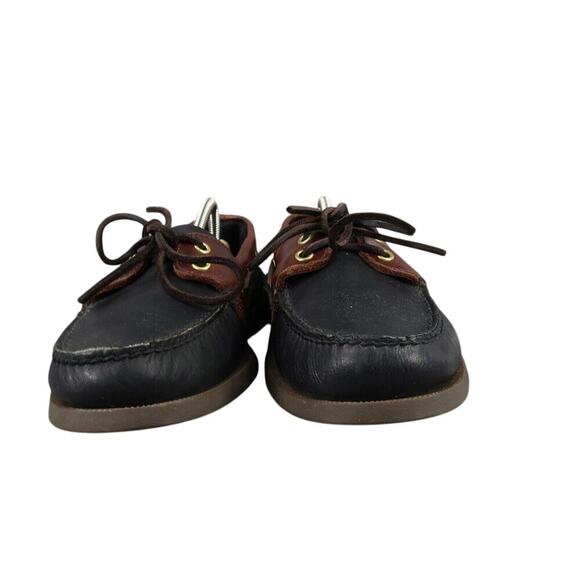 Sperry Boat Shoe Mens 8 Moc Loafer 2 Eye Leather Black Brown Classic Preppy Wide main image 5